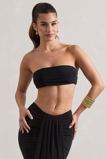 Vada Black Bandeau Crop Top